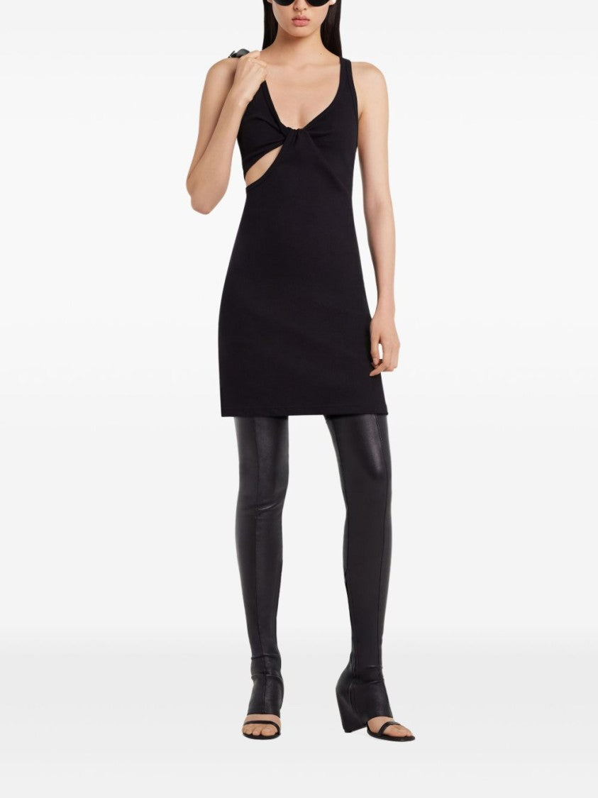 Courrèges Fitted Black Dress With Unique Twist Detail