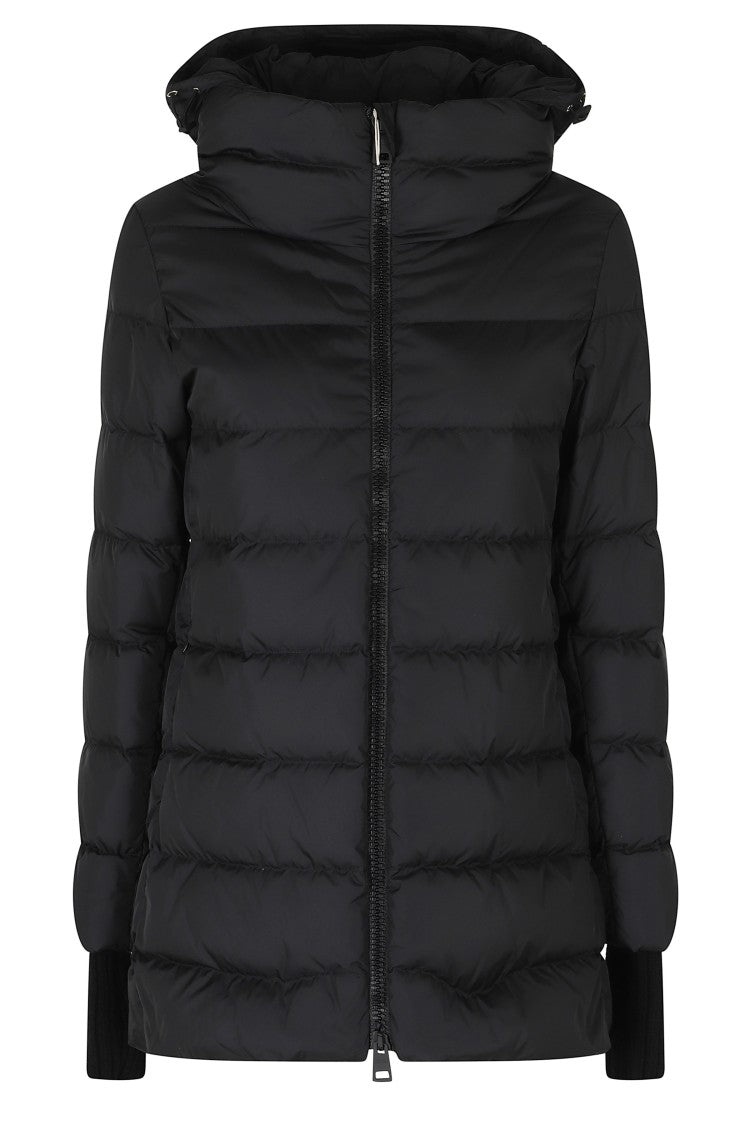 Herno Black Hooded Double-Slider Zip Polyamide Down Jacket