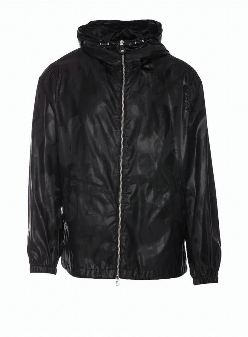 Alexander Mcqueen Black Casual Jacket With Tonal Pattern