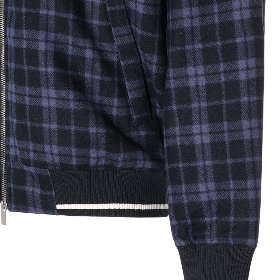 Drôle De Monsieur Checkered Zip-Up Coat With Contrasting Stripes