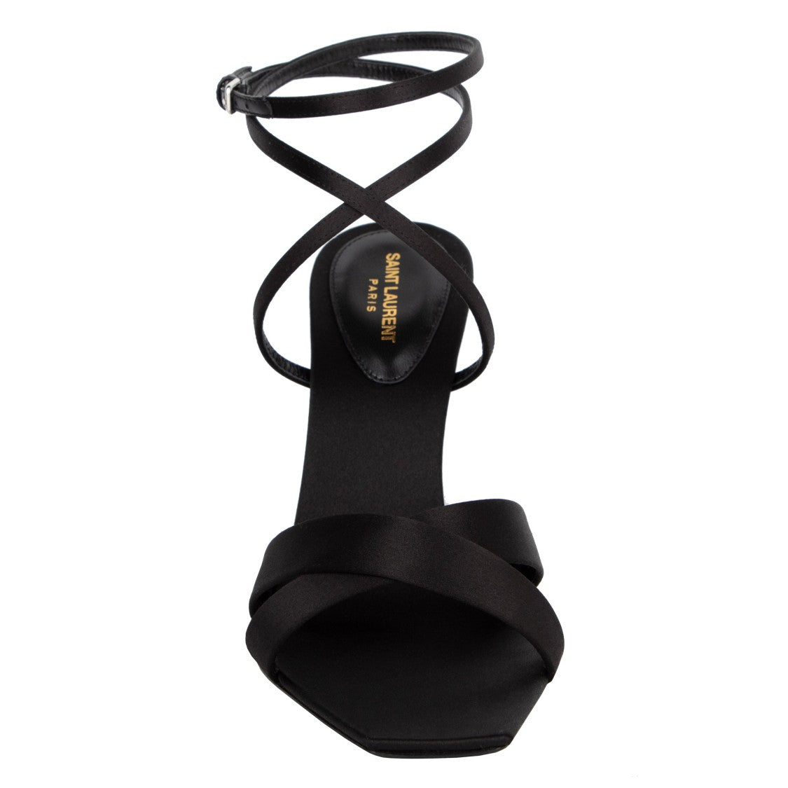 Saint Laurent Corinne Sandals In Satin Crepe Black