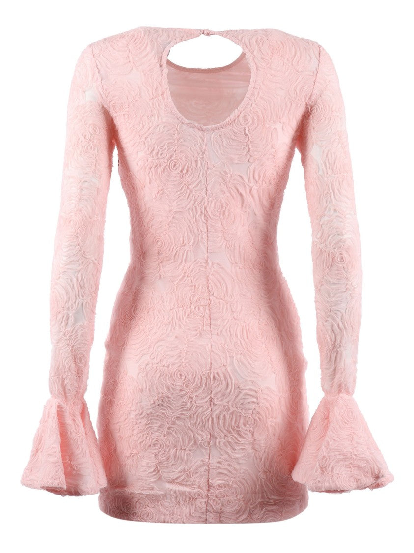 Rotate Orchid Ice Flower Mesh Mini Dress