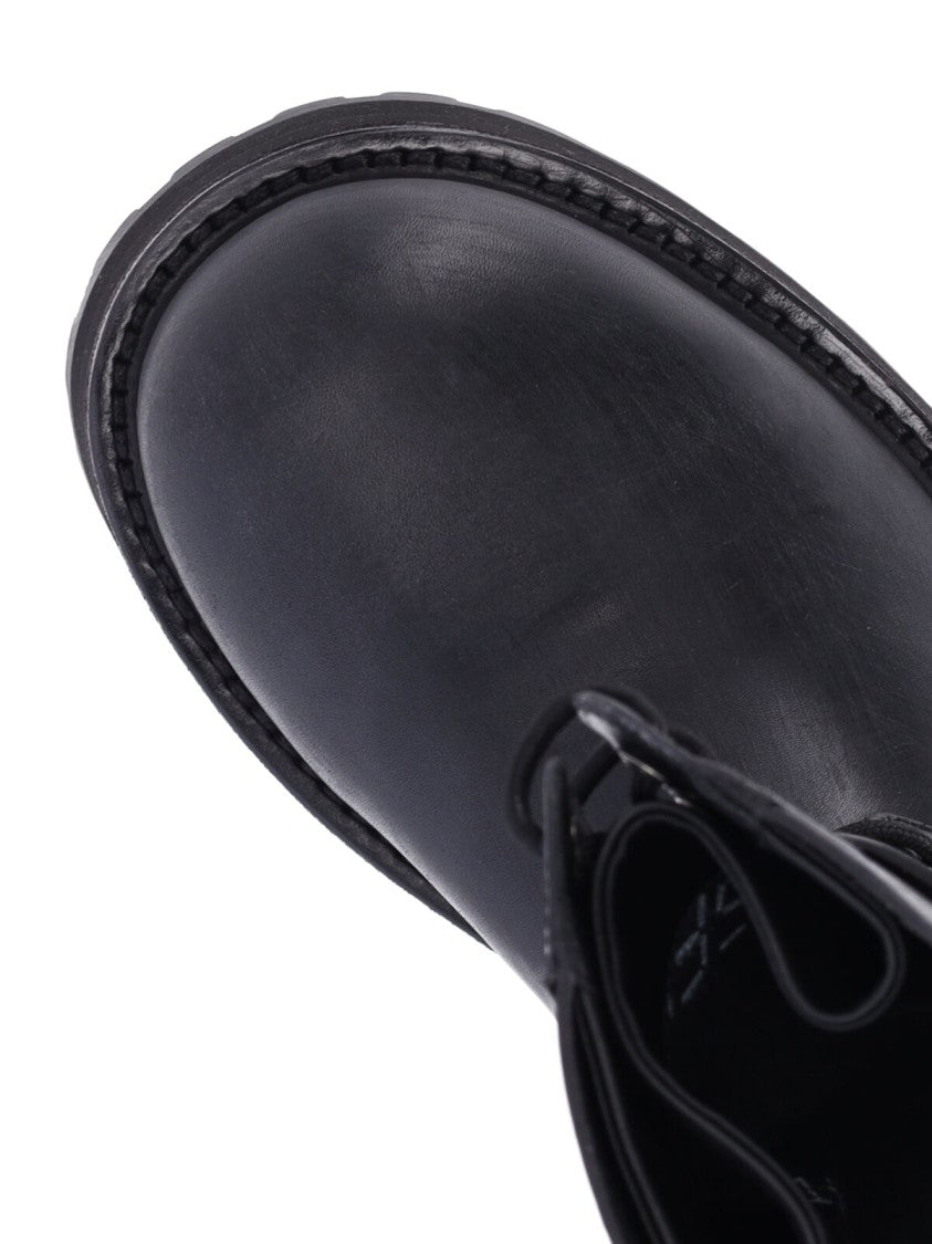 Balenciaga Rounded Toe Black Calf Leather Boots