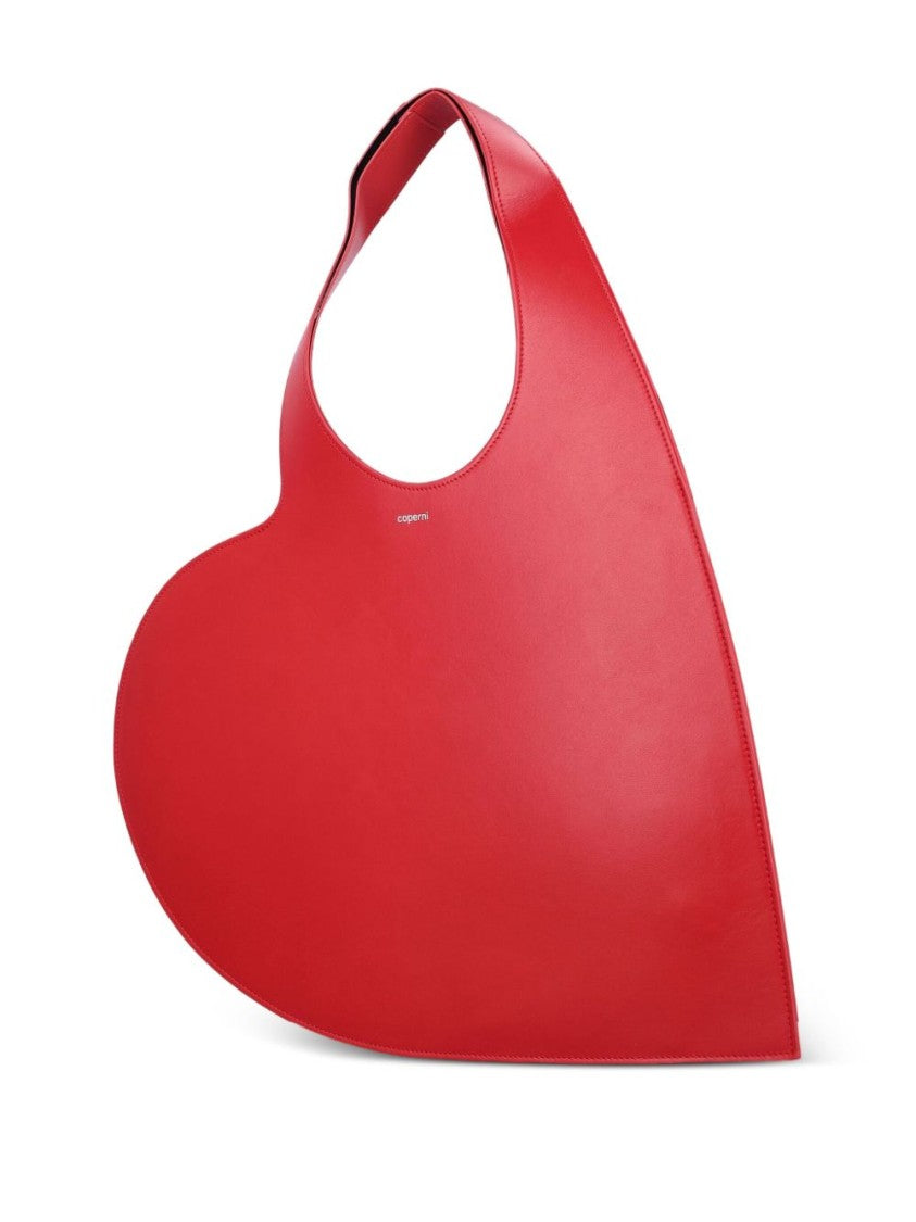 Coperni Heart-Shaped Tote Bag In Pristine Red Leather