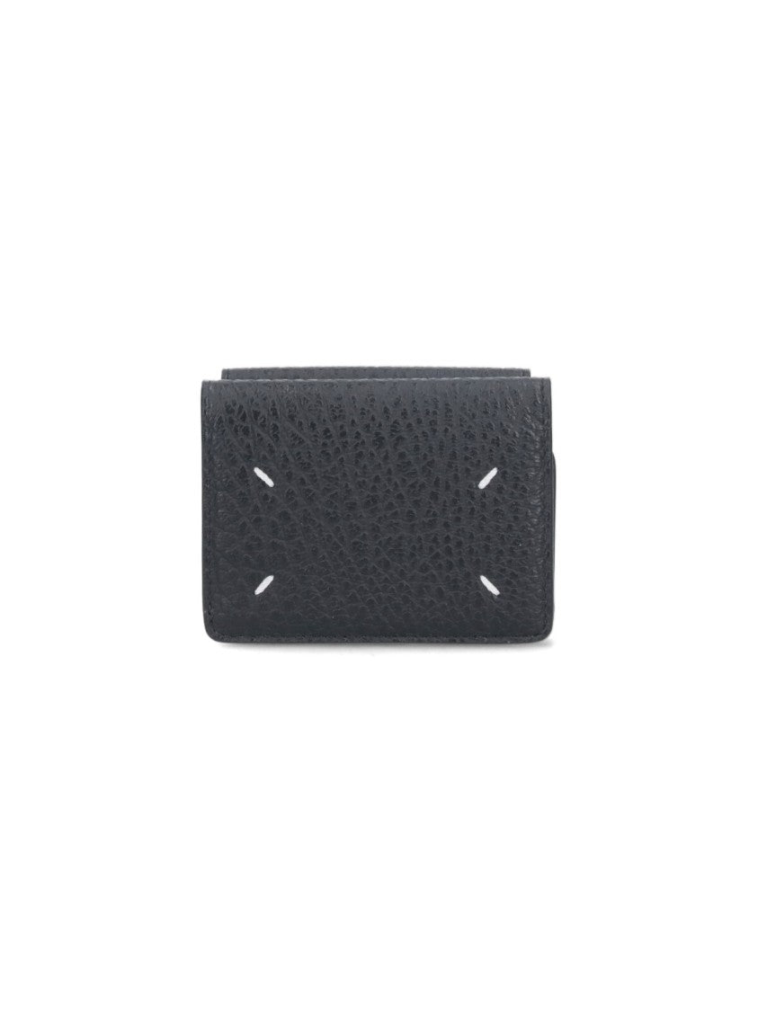 Maison Margiela Textured Hammered Leather Compact Wallet