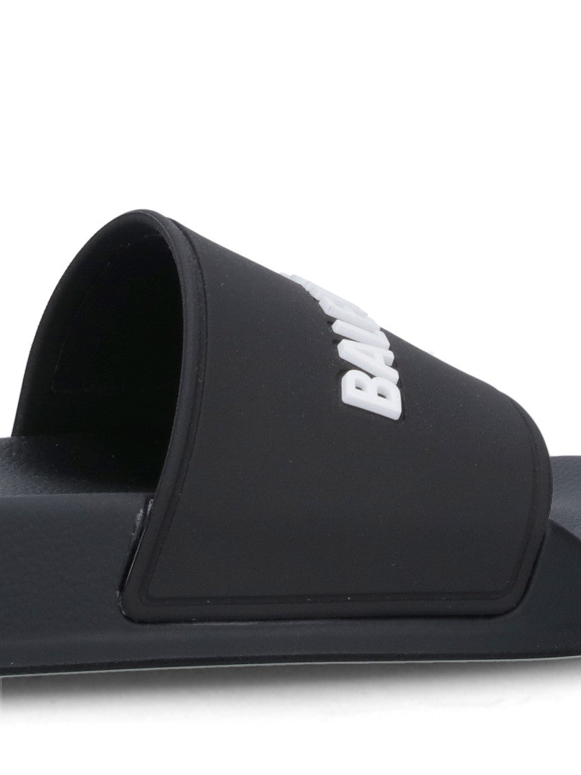 Balenciaga "Pool Side" Slide Sandals – Black