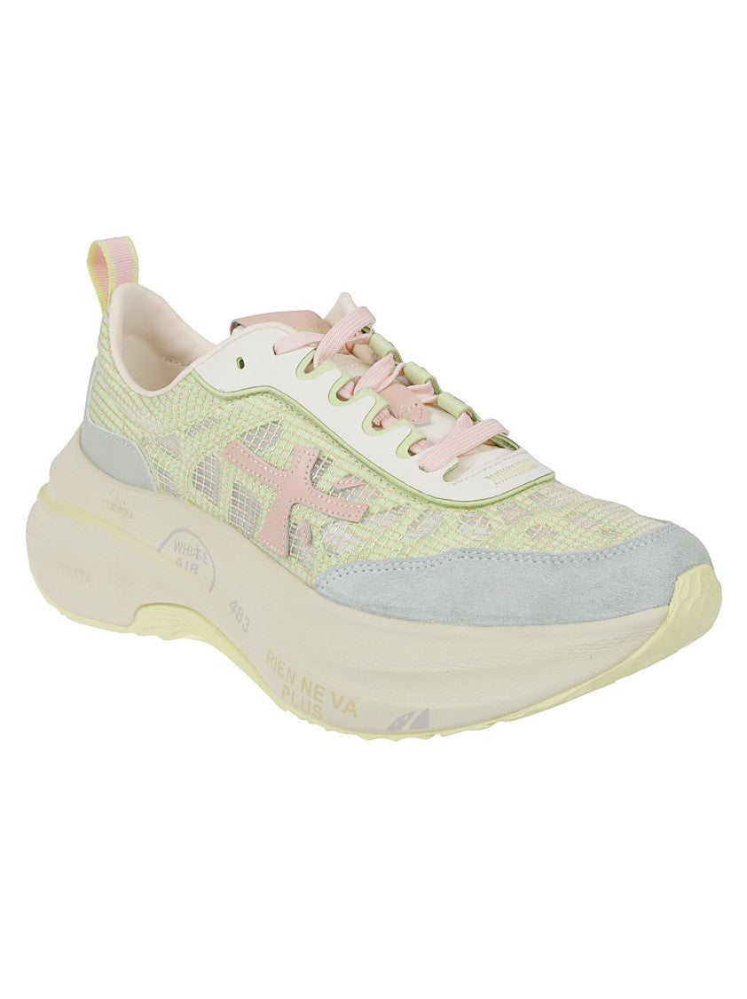 Premiata Pastel Leather And Mesh Sneakers