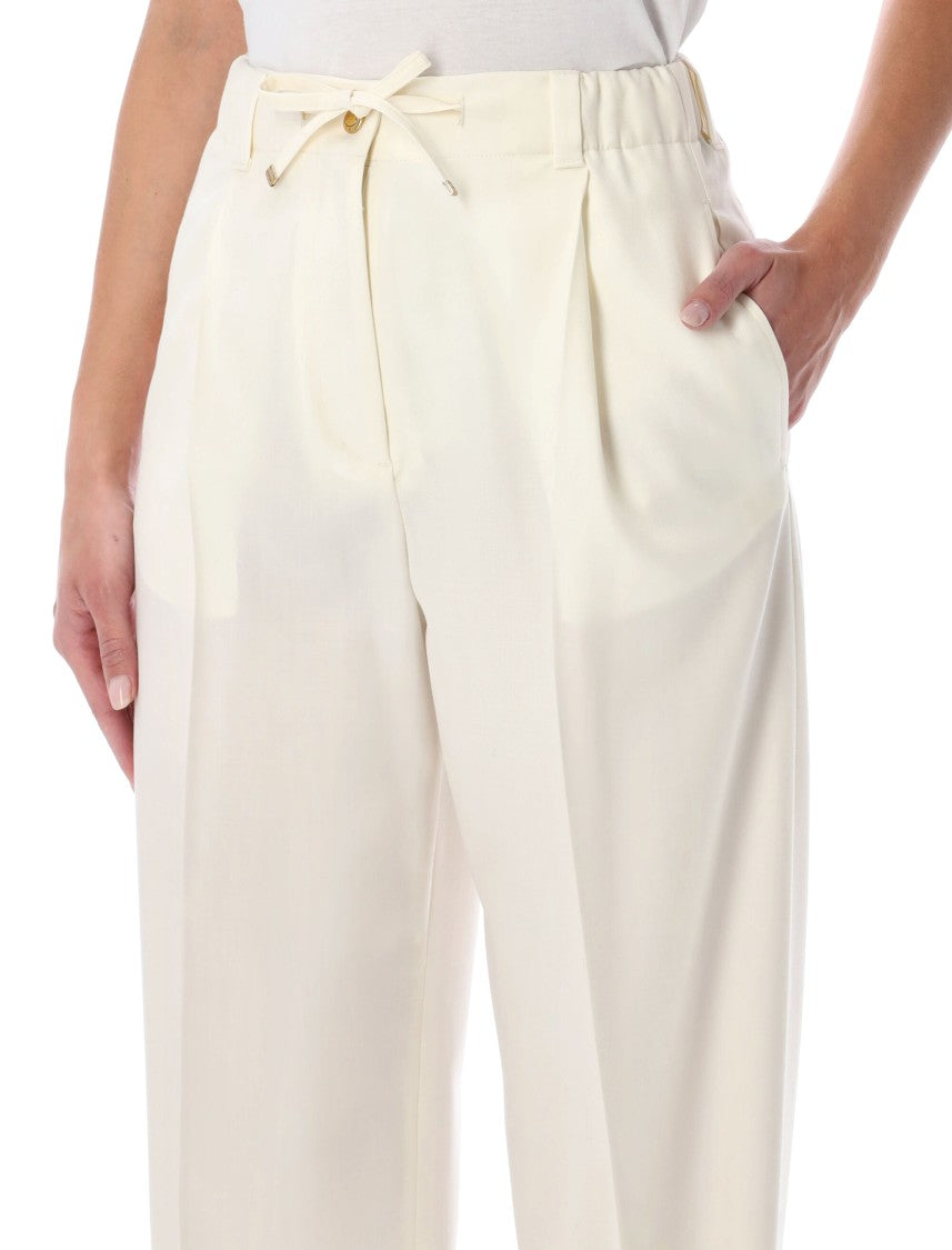 Moncler Wool Gabardine Tailored Trousers