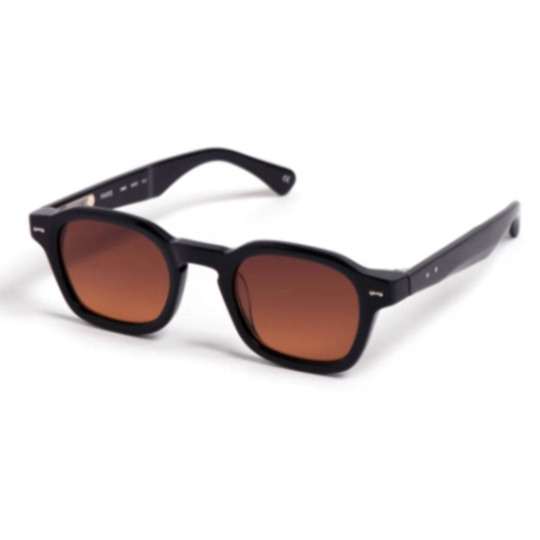 Peter And May Hero Classic Rectangular Acetate Sunglasses With Gradient Brown Lenses