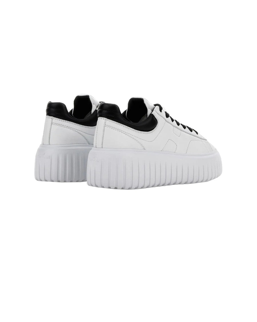 Hogan White H-Stripes Nappa Leather Sneakers