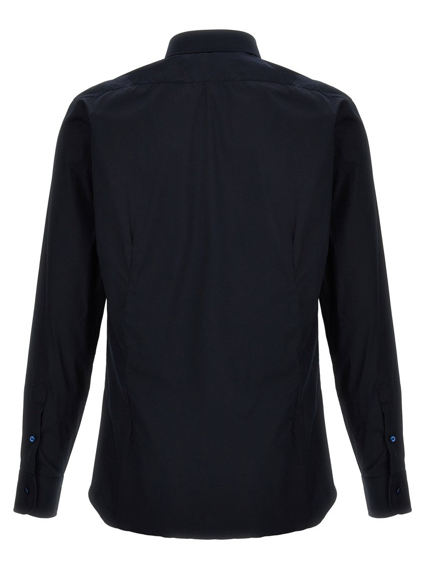 Barba Tailored Stretch Cotton Blend Poplin Shirt