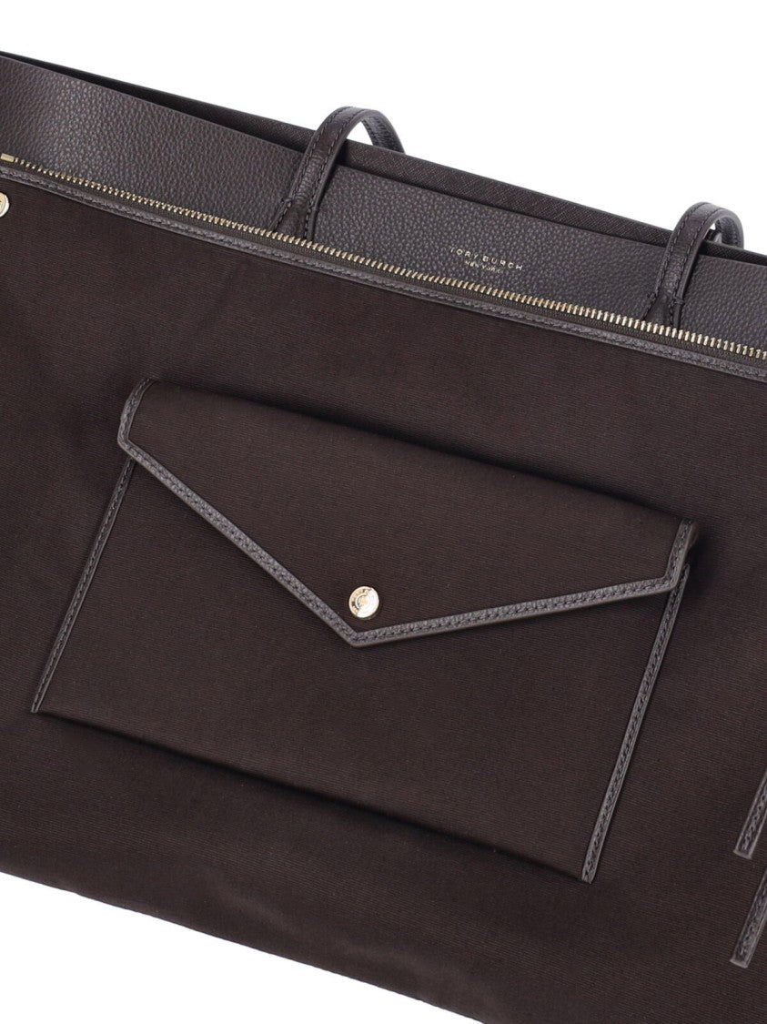Tory Burch Perry Brown Smooth Leather Tote Bag