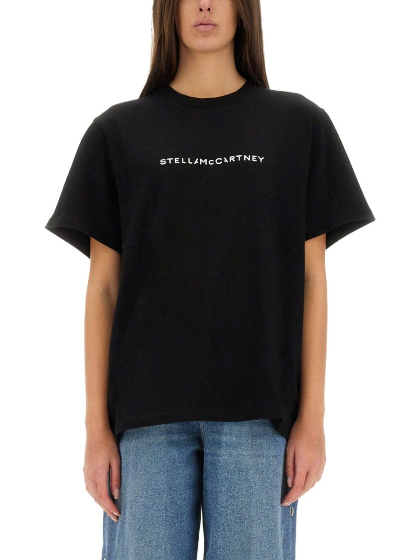 Stella Mccartney Black T-Shirt With Logo