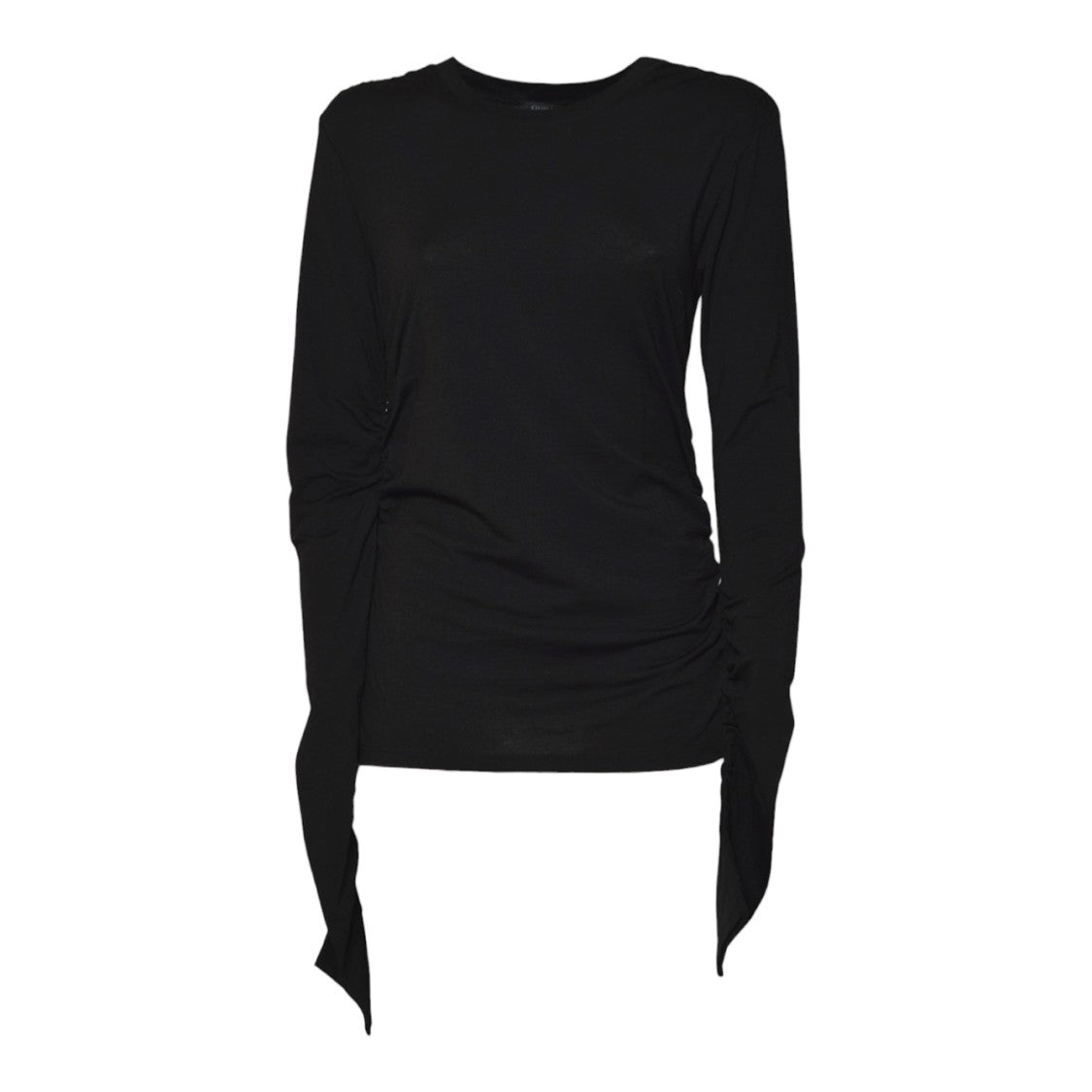 Our Legacy Long-Sleeve Fitted Black Sweater With Ruched Detailing