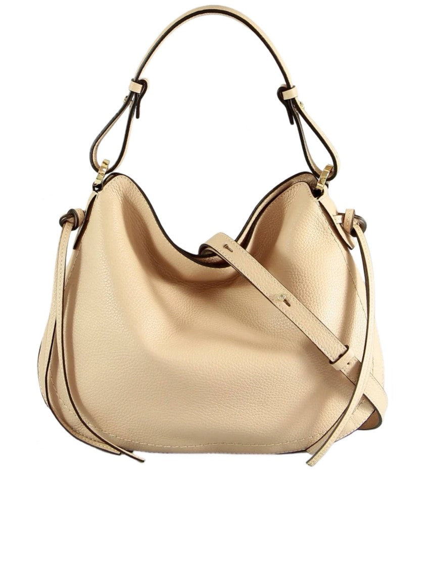 Loristella Beige Carola Pebbled Texture Shoulder Bag