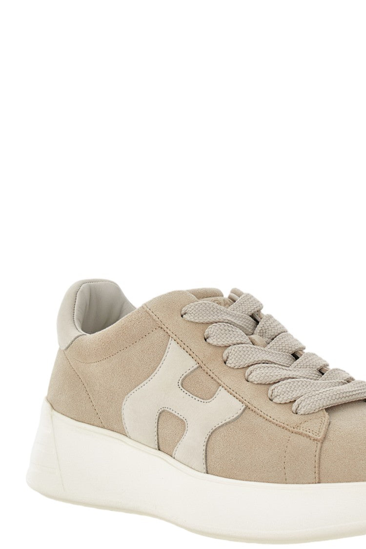 Hogan Beige Nappa Leather Sneakers