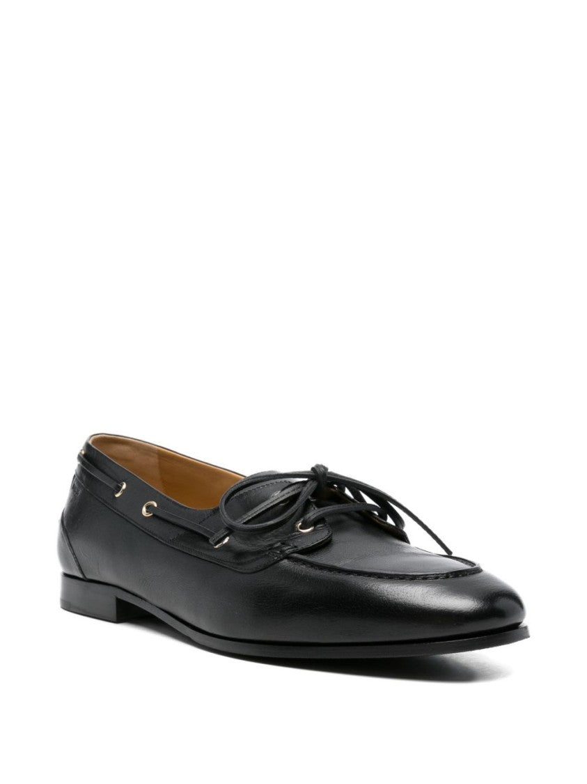 Bally Brown Plume Buffalo Leather Lace Moccasin