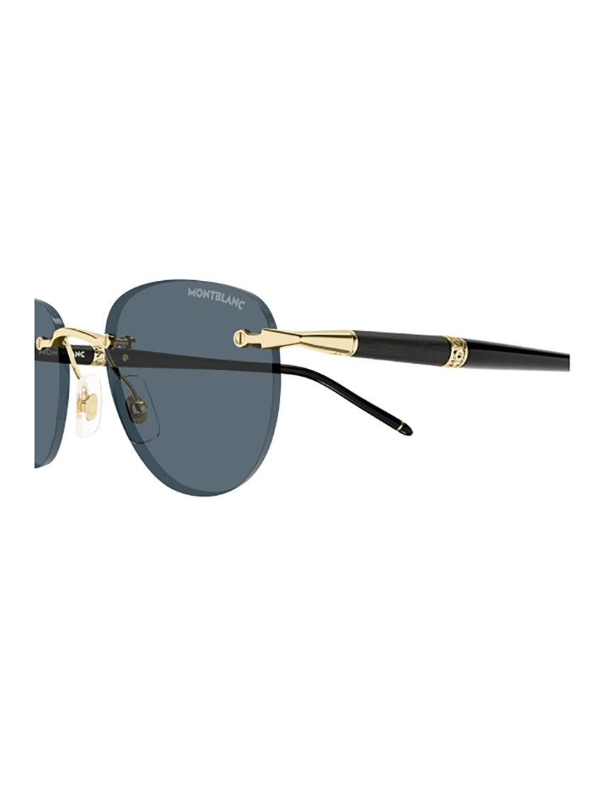 Montblanc Montblanc Metallic Rimless Sunglasses With Gold Accents