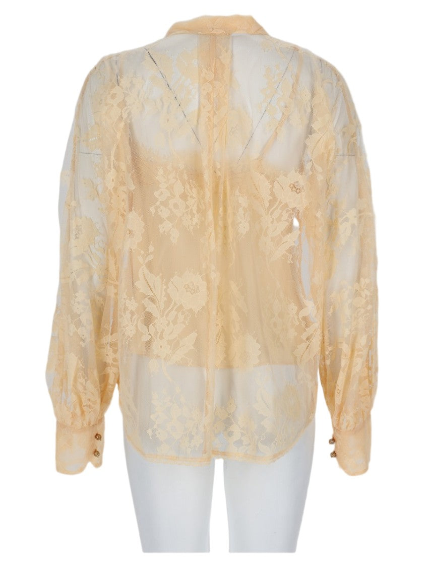 Zimmermann Puff Sleeve Floral Lace Cotton-Blend Blouse