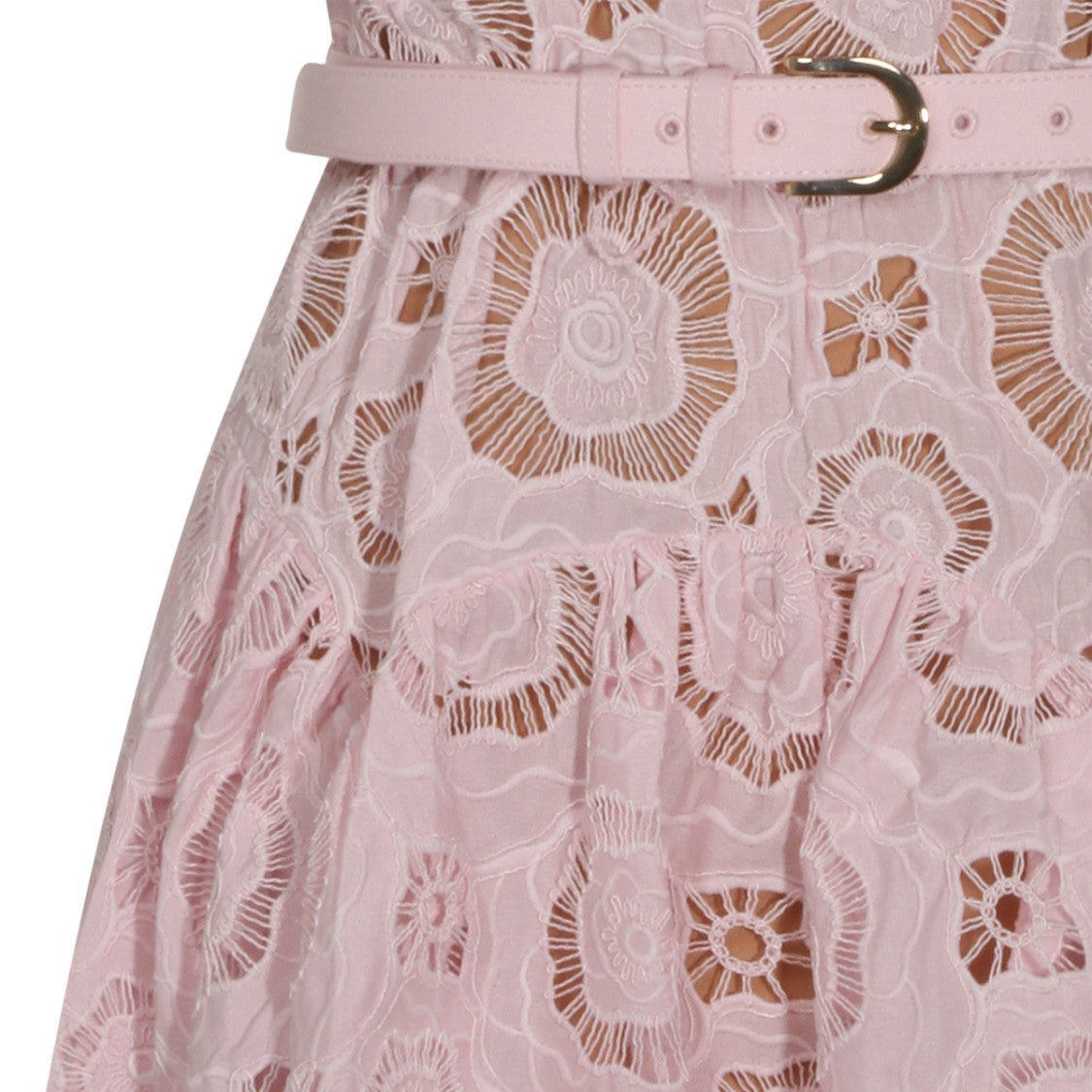 Self-Portrait Delicate Lace Mini Dress With Puff Sleeves