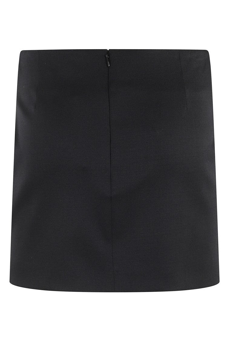 The Attico Wool Gabardine Mini Skirt With Metallic Detail