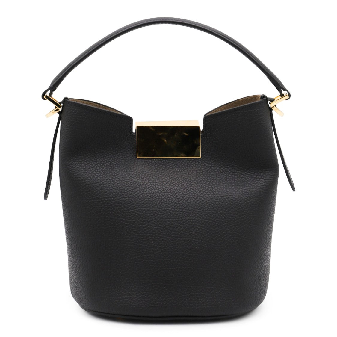 Marni Structured Black Satchel With Gold-Tone Hardware