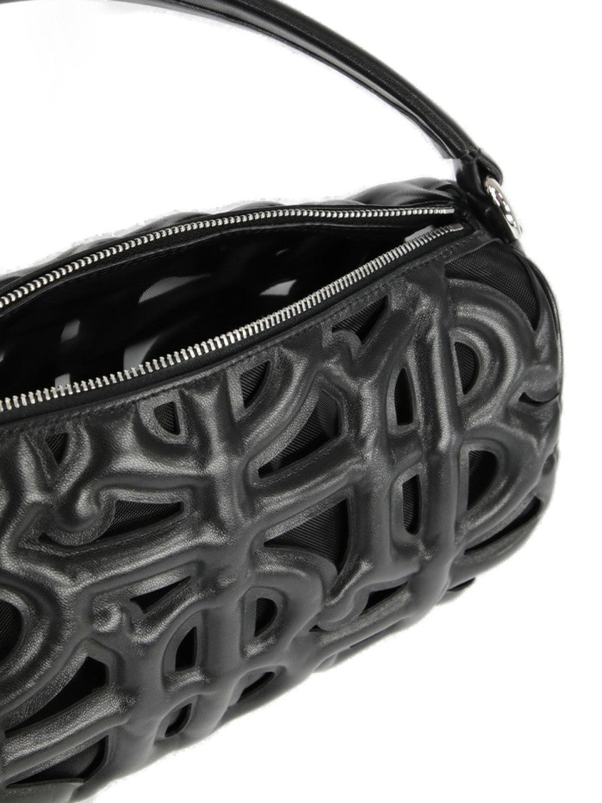 Burberry Structured Black Calf Grain Leather Bag