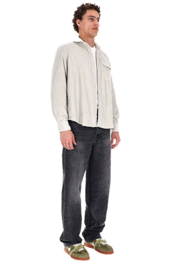Finamore Corduroy Overshirt With Button-Down Front And Flap Pocket