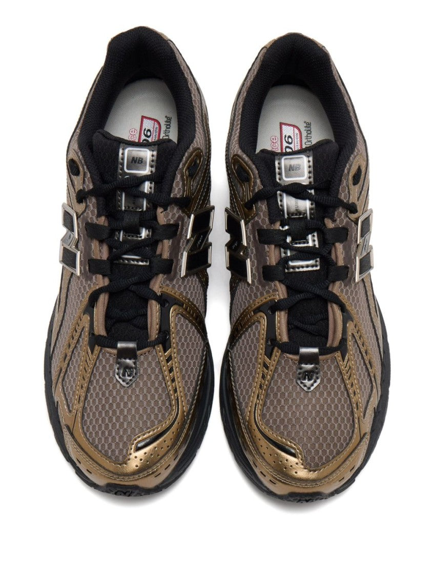 New Balance Metallic Gold Sneakers With Textured Mesh Base