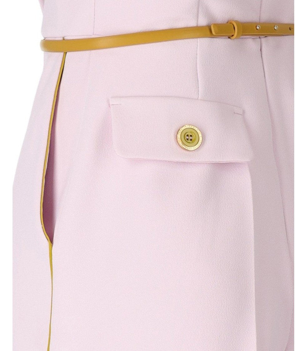 Elisabetta Franchi Quarzo Curry Short Jumpsuit With Buttons