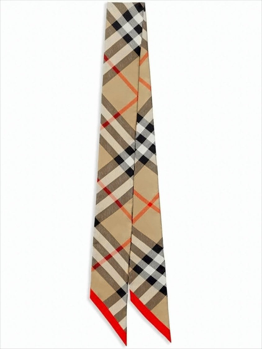 Burberry Check Pattern Silk Scarf