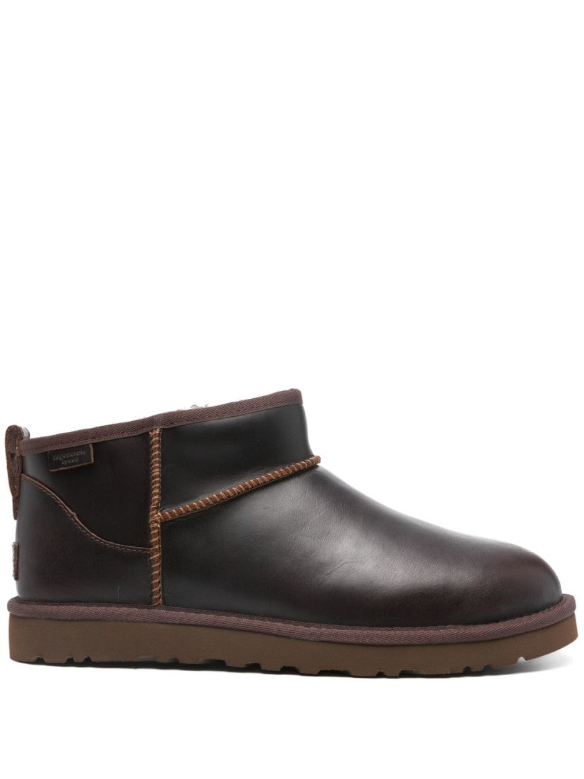 Ugg Chestnut Brown Calf Leather Ankle Boots