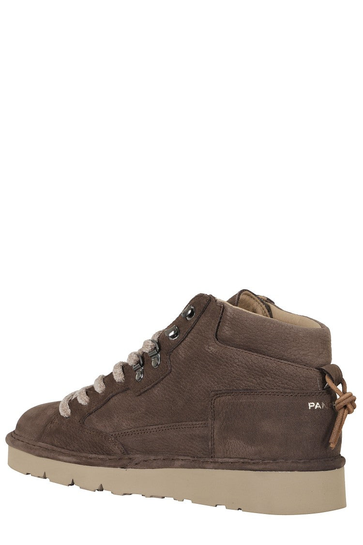 Panchic Coffee Nubuck Leather Ankle Boots