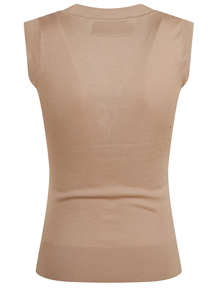 Ermanno Scervino Sleeveless Top With Floral Embroidery