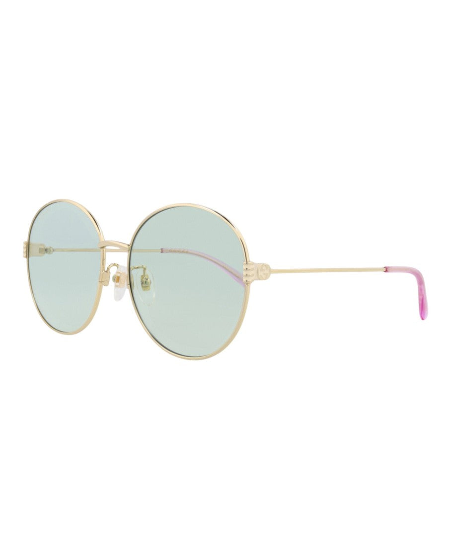 Gucci Round-Frame Metal Sunglasses With Gradient Lenses