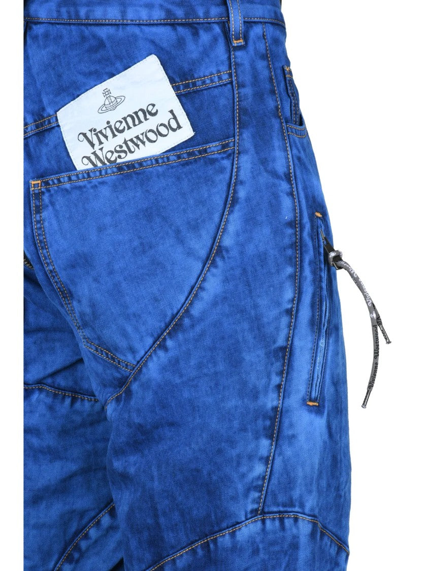Vivienne Westwood Chap Track Wide Leg Trousers With Adjustable Hem