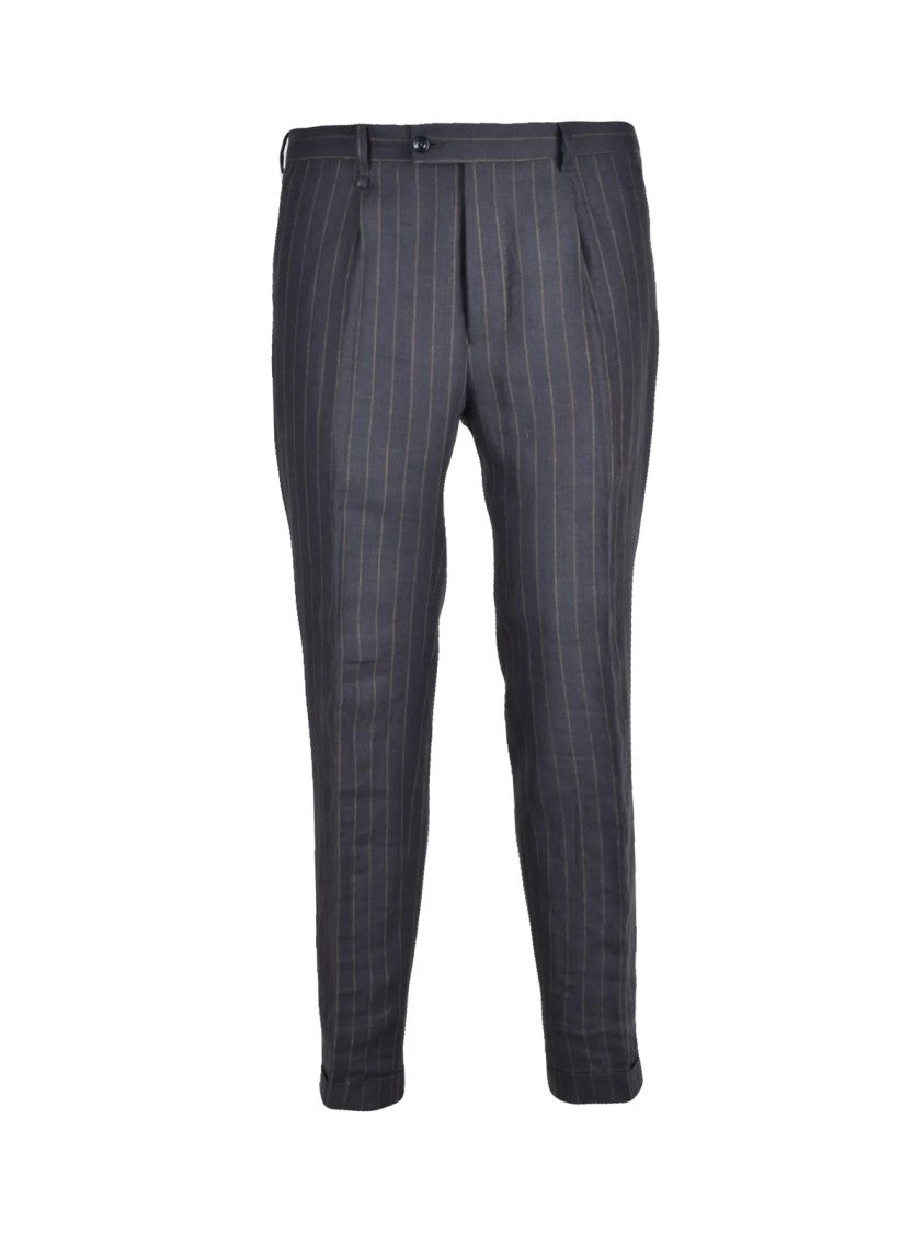 Lab 001 Grey Linen Pleated Formal Suit
