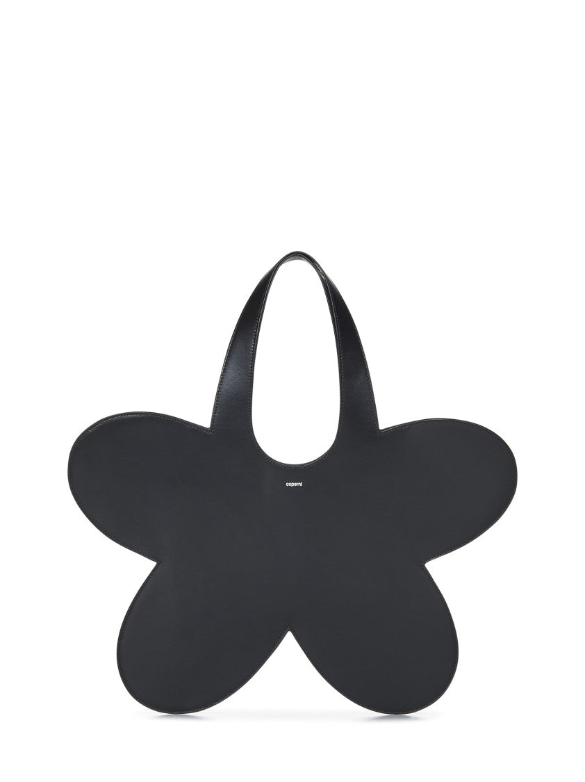 Coperni Flower-Shaped Black Calf Leather Tote Bag