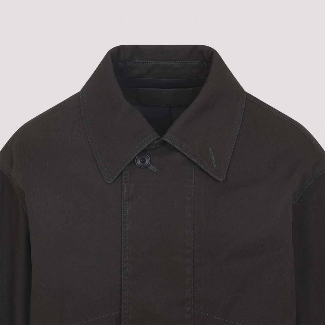 Lemaire Espresso Brown Cotton Boxy Blouson Jacket