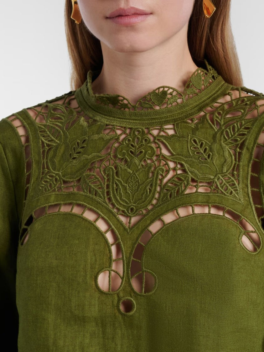Farm Rio Green Majestic Garden Linen Shirt