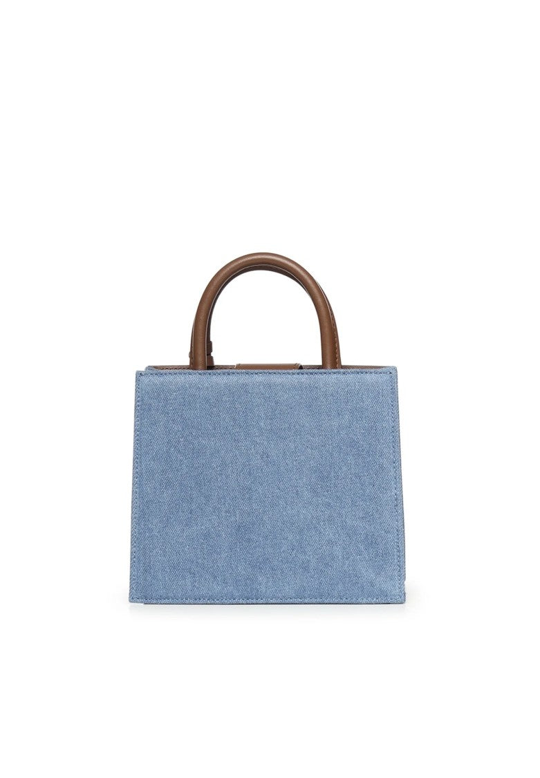 Mc2 Saint Barth Structured Rectangular Handbag In Denim-Like Texture