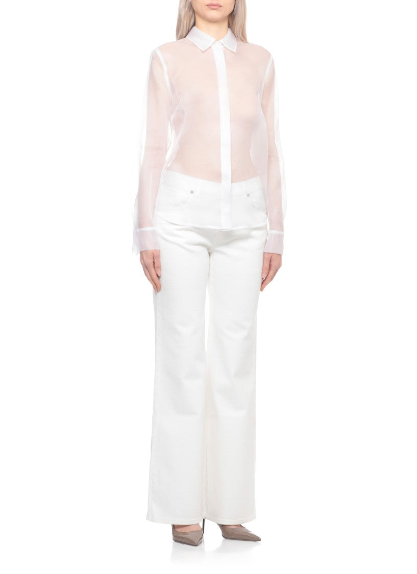 Parosh White Shake Silk Shirt