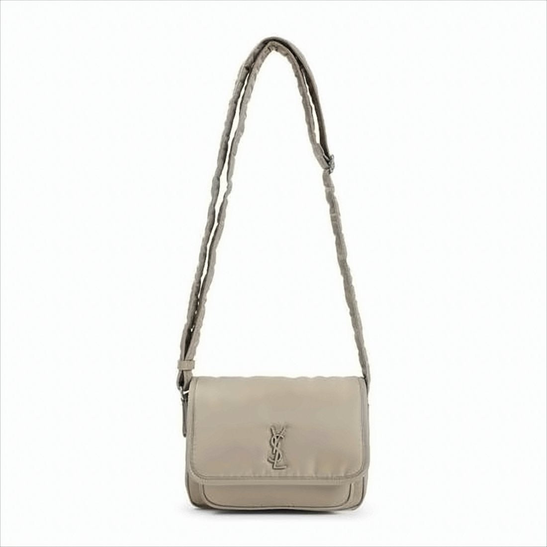 Saint Laurent Compact Nylon Crossbody Bag With Structured Design