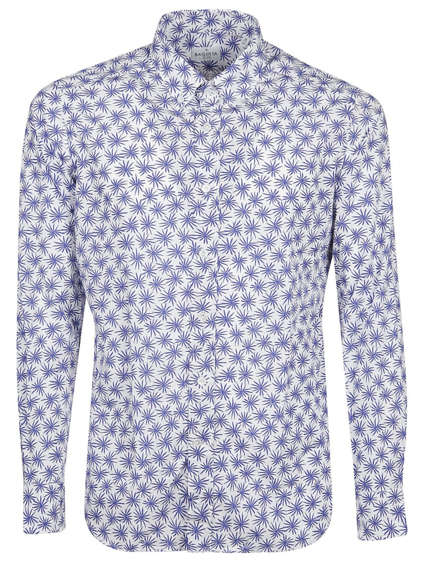 Bagutta White Cotton Starburst Shirt