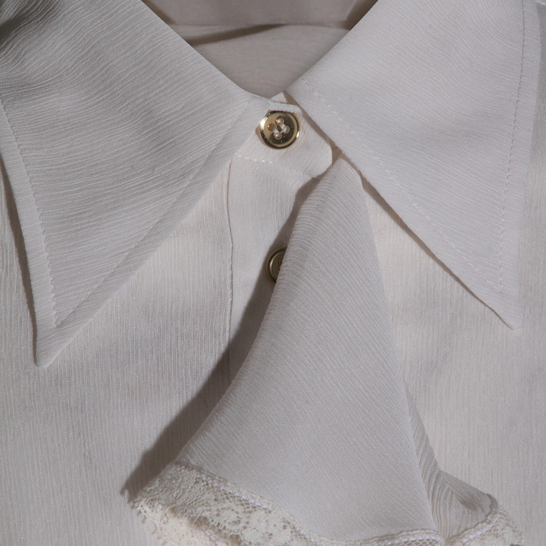 Alberta Ferretti Ivory Structured Collar Shirt