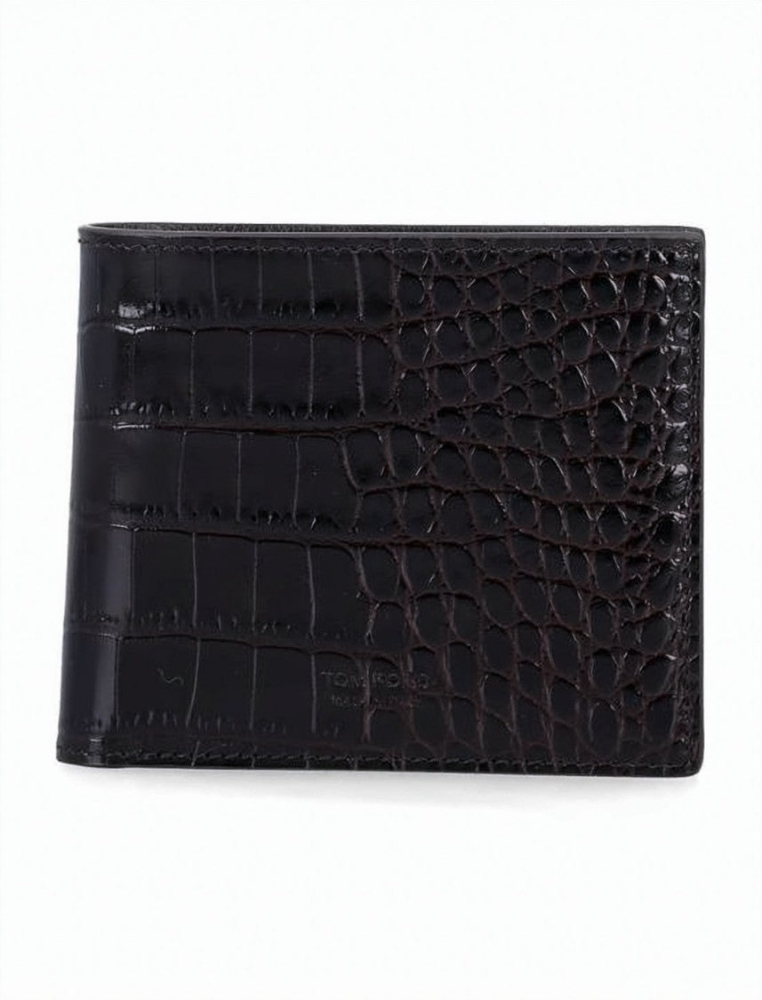 Tom Ford Textured Crocodile Pattern Bifold Wallet By Tom Ford