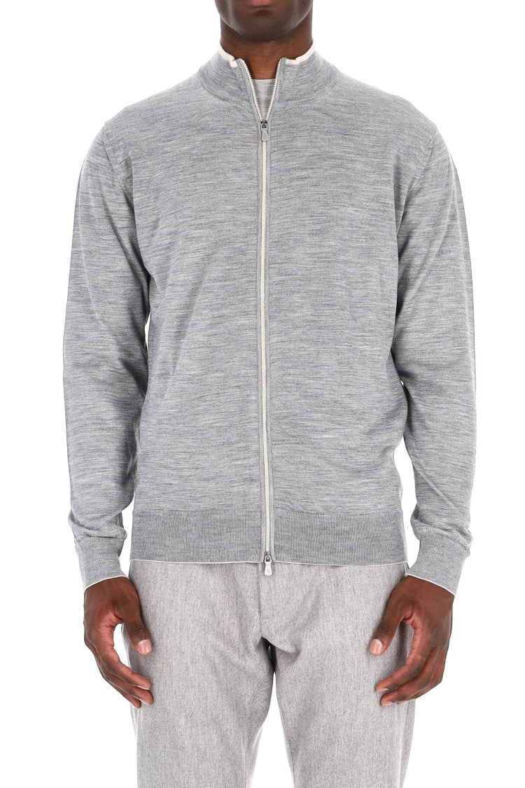 Eleventy Wool-Silk Full-Zip Sweater
