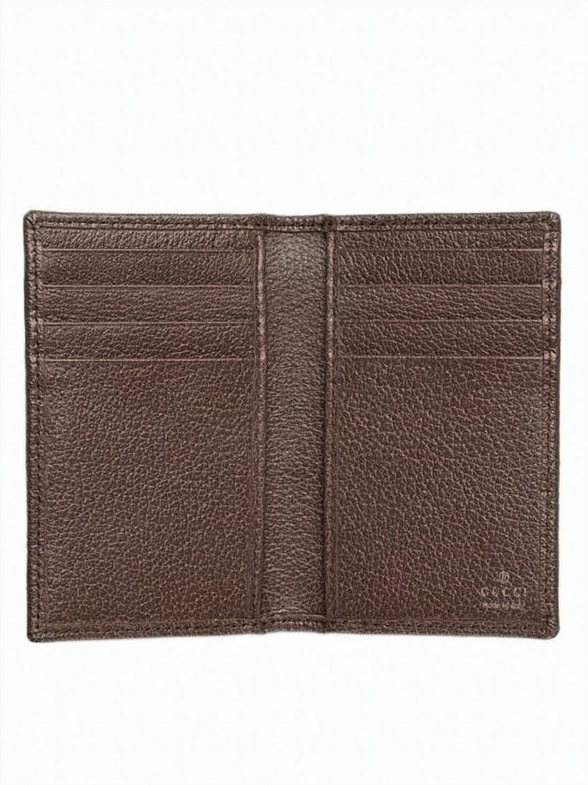 Gucci Signature Monogram Cardholder With Textured Leather