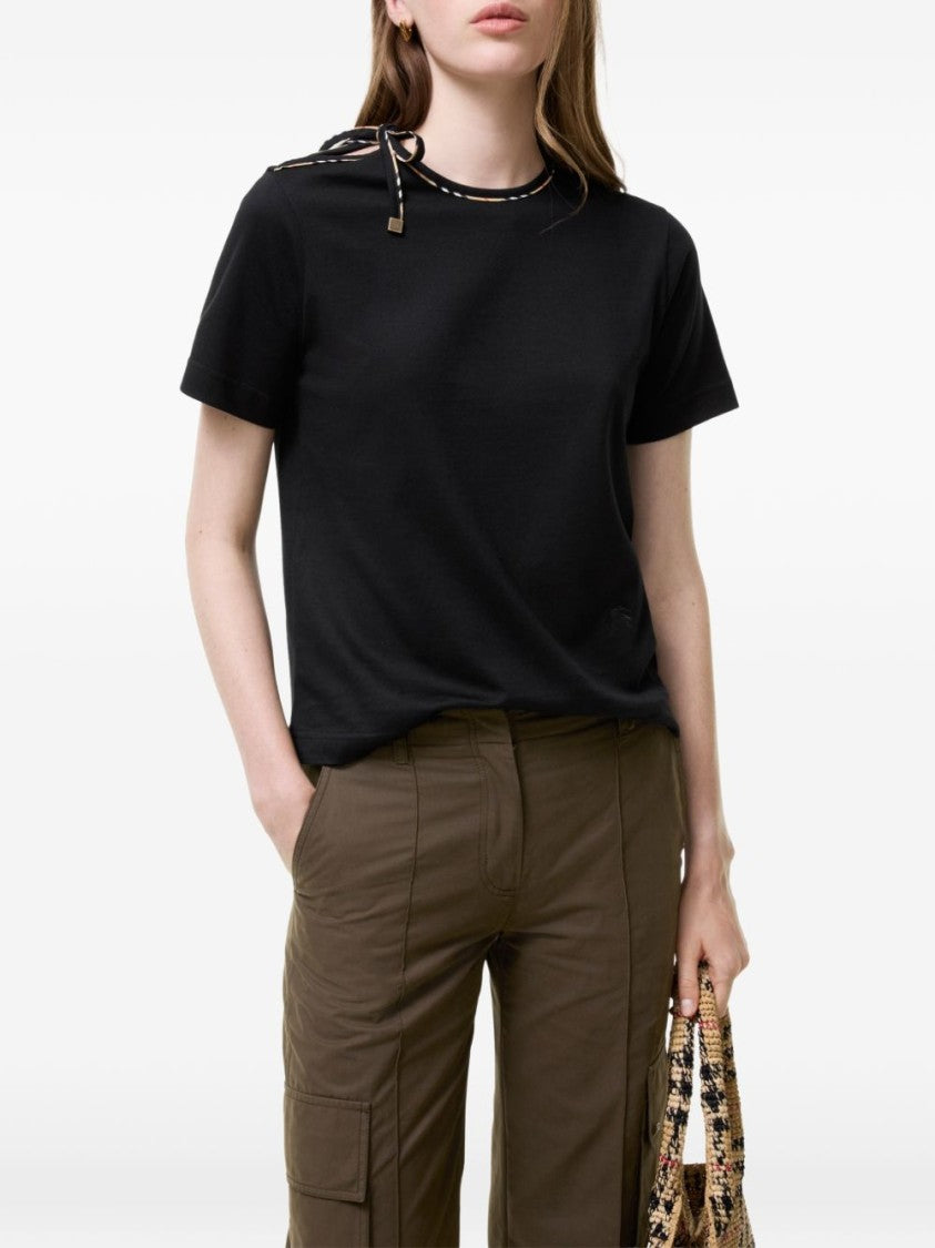 Burberry Crewneck Cotton Tie Ribbon T-Shirt