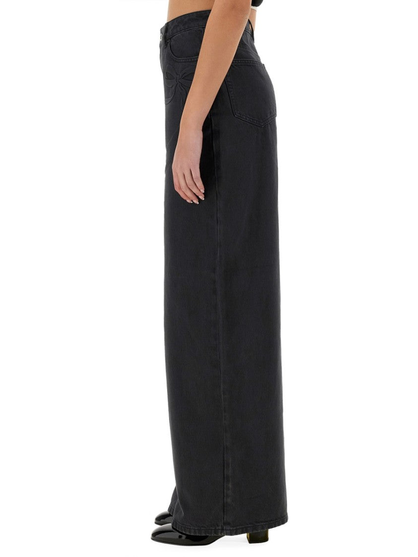 Self-Portrait Jeans With Bow Motif